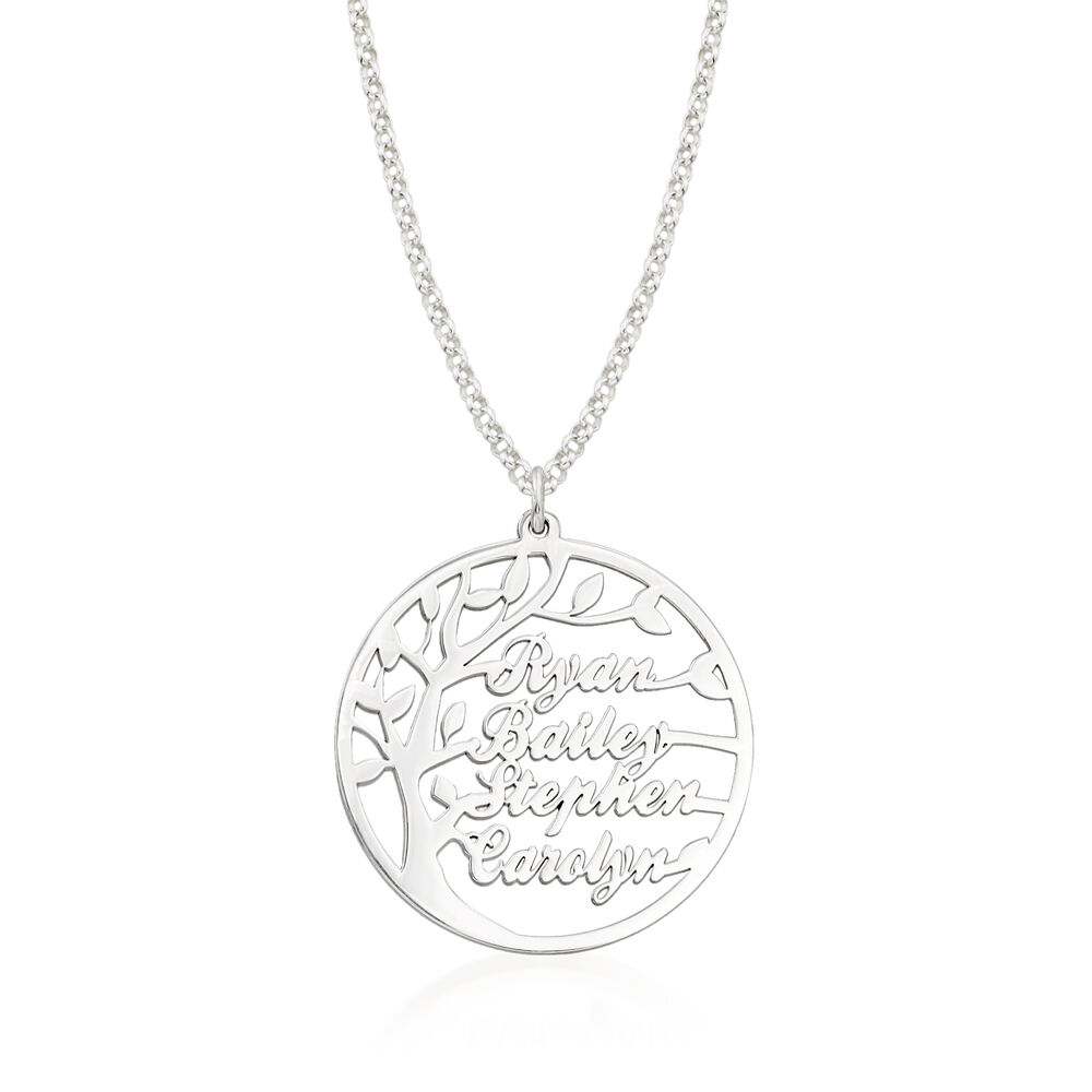 Sterling Silver Personalized Family Tree Necklace