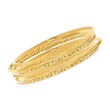 Italian 14kt Yellow Gold Multi-Finish Jewelry Set: Six Bangle Bracelets