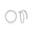 .10 ct. t.w. Diamond Spiral Hoop Earrings in Sterling Silver