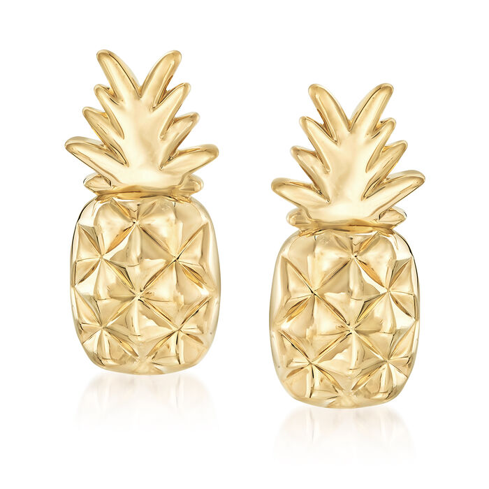 14kt Yellow Gold Pineapple Earrings