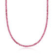 60.00 ct. t.w. Pink Tourmaline Bead Necklace with 14kt Yellow Gold Magnetic Clasp
