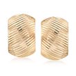 18kt Gold Over Sterling Silver Ridged Curve Earrings