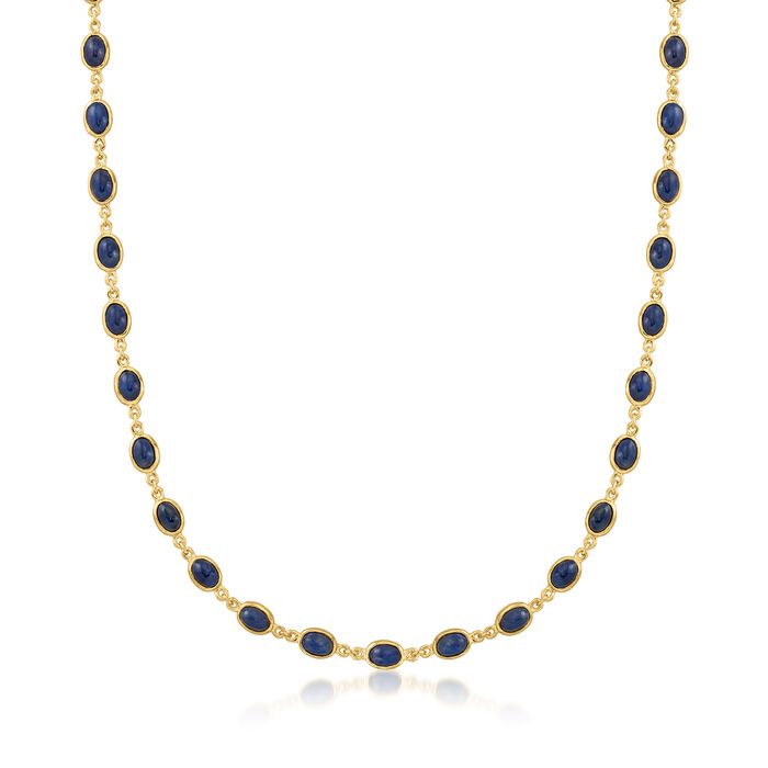 20.00 ct. t.w. Sapphire Station Necklace in 18kt Gold Over Sterling