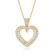 2.00 ct. t.w. Diamond Heart Pendant Necklace in 18kt Gold Over Sterling