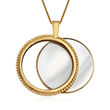 18kt Yellow Gold Over Sterling Silver Mirror and Magnifier Adjustable Necklace