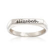 Sterling Silver Personalized Name Ring with Black Enamel