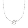 .25 ct. t.w. Diamond Toggle Paper Clip Link Necklace in Sterling Silver