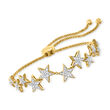 .50 ct. t.w. Diamond Star Bolo Bracelet in 18kt Gold Over Sterling