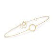 18kt Yellow Gold Roped Open Circle Bracelet