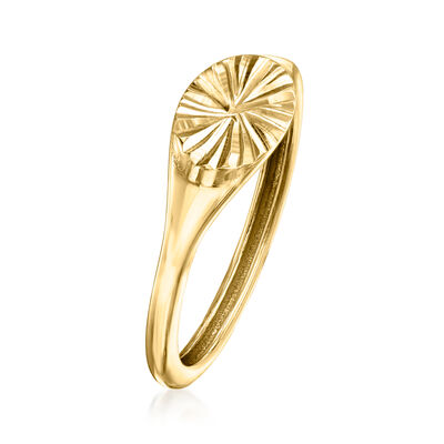 Italian 14kt Yellow Gold Faceted Signet Ring