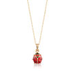 Child's Red Enamel Ladybug Pendant Necklace in 14kt Yellow Gold