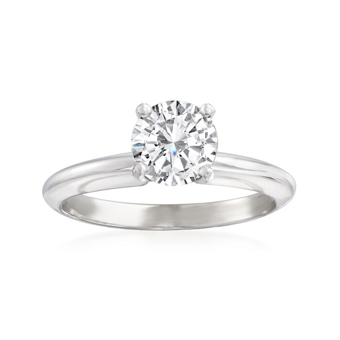 1.01 Carat Certified Diamond Solitaire Ring in 14kt White Gold