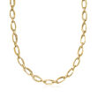 Italian 18kt Yellow Gold Double-Oval Link  Necklace