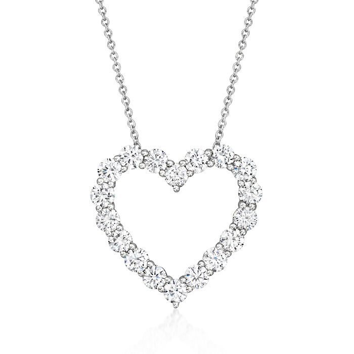 2.00 ct. t.w. Lab-Grown Diamond Heart Pendant Necklace in 14kt White Gold