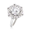 5.30 ct. t.w. Moissanite Hexagonal Ring in Sterling Silver