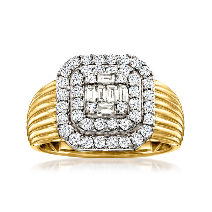 1.00 ct. t.w. Diamond Cluster Ring in 14kt Two-Tone Gold