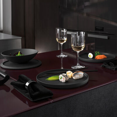 Villeroy & Boch &quot;La Boule&quot; 7-pc. Service for 2 Black Porcelain Dinnerware Set