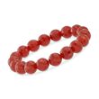 10-11mm Red Agate Bead Stretch Bracelet