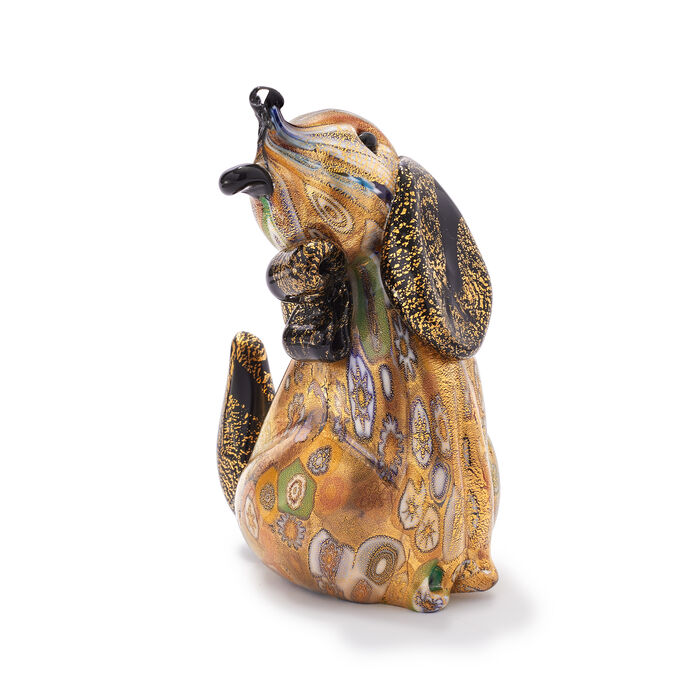 Multicolored Murano Glass Dog from Italy