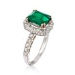 2.88 Carat Emerald and 2.22 ct. t.w. Diamond Ring in 18kt White Gold