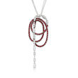 C. 2000 Vintage Stefan Hafner 2.54 ct. t.w. Ruby and 2.12 ct. t.w. Diamond Swirl Necklace in 18kt White Gold