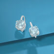 6.00 ct. t.w. Aquamarine Drop Earrings with Diamond Accents in 14kt White Gold