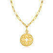 Roberto Coin &quot;Venetian Princess&quot; .10 ct. t.w.  Diamond Pendant and Paper Clip Link Necklace in 18kt Yellow Gold