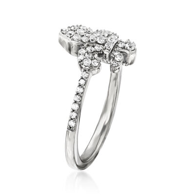 .33 ct. t.w. Diamond Fleur-De-Lis Ring in Sterling Silver
