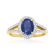 1.70 Carat Sapphire and .33 ct. t.w. Diamond Ring in 14kt Yellow Gold