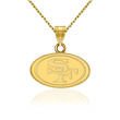 14kt Yellow Gold NFL San Francisco 49ers Pendant Necklace. 18&quot;