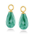 3.00 ct. t.w. Emerald Hoop Drop Earrings in 14kt Yellow Gold