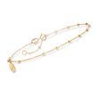 Child's 14kt Yellow Gold Bead Station Bracelet with Miraculous Medal Charm