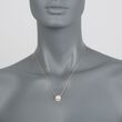 9.5-10mm Cultured Pearl and .10 ct. t.w. White Topaz Necklace in 14kt Yellow Gold 18-inch
