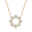 .56 ct. t.w. Diamond Cluster Eternity Circle Necklace in 14kt Yellow Gold