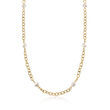 7-8mm Cultured Pearl Station Necklace in 14kt Yellow Gold
