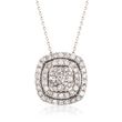 1.00 ct. t.w. Diamond Double Halo Pendant Necklace in 14kt White Gold