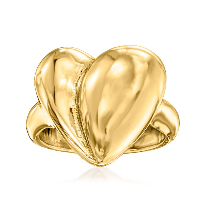 Italian 14kt Yellow Gold Asymmetrical Heart Ring