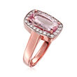 1.90 Carat Morganite and .24 ct. t.w. Diamond Ring in 14kt Rose Gold