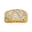.15 ct. t.w. Diamond Open-Space Chevron Ring in 14kt Yellow Gold