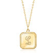 Italian 14kt Yellow Gold Personalized Square Tag Necklace