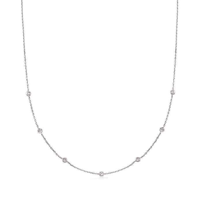 .20 ct. t.w. Diamond Station Necklace in Sterling Silver