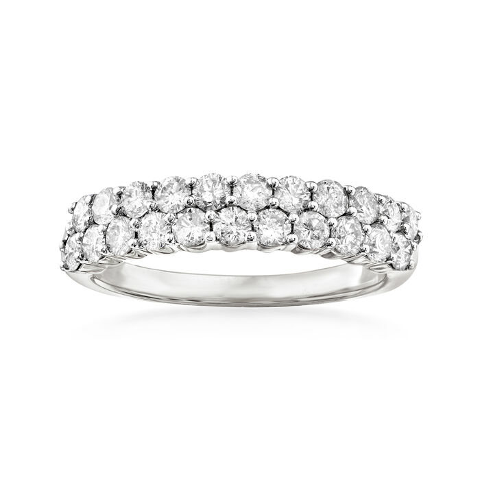 1.00 ct. t.w. Diamond Two-Row Ring in 14kt White Gold