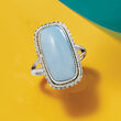 Blue Opal Ring in Sterling Silver