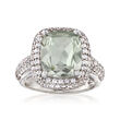 5.00 Carat Prasiolite and 1.00 ct. t.w. White Sapphire Ring in Sterling Silver
