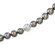 Mikimoto 8.4-10.8mm A+ Black South Sea Pearl Necklace With 18kt White Gold and Diamond Accent