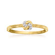 14kt Yellow Gold Knot Ring with Diamond Accents