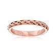 Italian 14kt Rose Gold Rope Design Ring