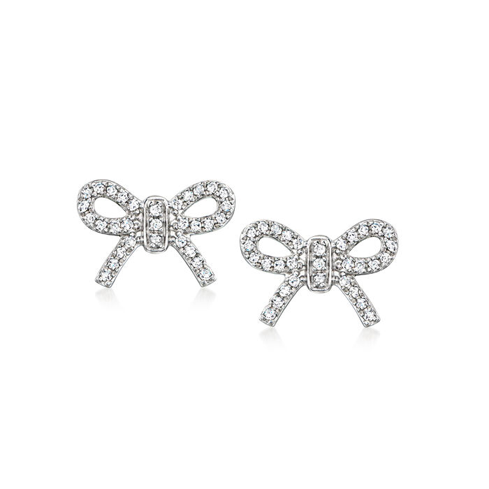 .1 ct. t.w. Diamond Bow Stud Earrings in Sterling Silver