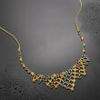 22.70 ct. t.w. Multi-Gemstone Bib Necklace in 18kt Gold Over Sterling
