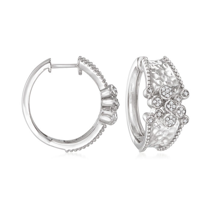 .15 ct. t.w. Diamond Bubble Hoop Earrings in Sterling Silver
